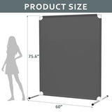 Room Divider for Privacy Protection - Single Panel Privacy Screen for Room Separation, 75.6" x 60" Portable Room Partition for Bedroom Office Dorm, Freestanding Divider Easy to Install ，Grey VANSYNOX