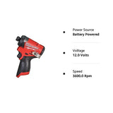 Milwaukee 3453-20 12V Fuel 1/4" Cordless Hex Impact Driver (Bare Tool) Milwaukee
