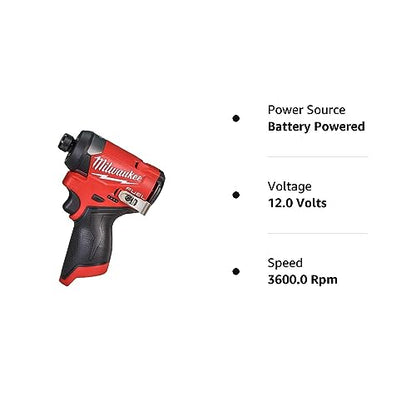 Milwaukee 3453-20 12V Fuel 1/4" Cordless Hex Impact Driver (Bare Tool) - WoodArtSupply