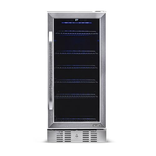 NewAir Beverage Refrigerator Cooler with 96 Can Capacity - Built-in Mini Bar Beer Fridge for Bedroom, Dorm, Office - Small Refrigerator Cools to 34F Perfect For Beer, Soda, And Drinks NewAir