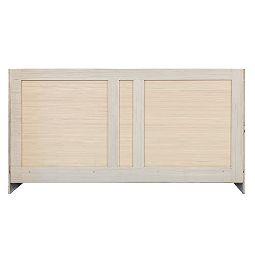 Design House Brookings 60 Inch Bathroom Vanity, Ready to Assemble, Solid Wood, Sherwin Williams® White, 599019-WHT Design House