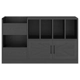 IRONCK Record Player Stand, Vinyl Record Player Table with Storage Cabinet and Drawers, Mid Century Modern Turntable Stand Holds Up to 500+ Albums for Living Room, Music Room, Black IRONCK