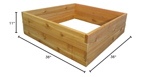 Infinite Cedar 3 ft x 3 ft x 11 in Raised Garden Bed Kit - Made from 1" Thick Western Red Cedar from North America Infinite Cedar