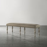 Roundhill Furniture Birmingham 8-Piece Dining Set: Extendable Table with 4 Side Chairs, 2 Armchairs, and a Nailhead Bench, Driftwood Finish Roundhill Furniture