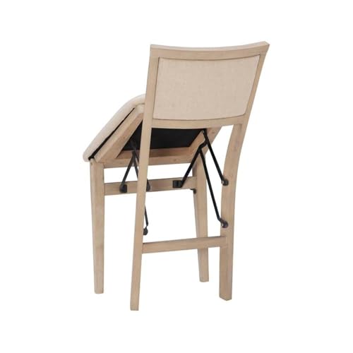 Linon Keira Pad Back Wood Set of Two Folding Chairs in Graywash