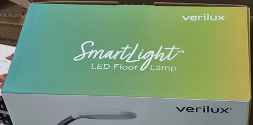 Verilux SmartLight Full Spectrum LED Modern Floor Lamp with Adjustable Brightness, Flexible Gooseneck and Easy Controls - Reduces Eye Strain and Fatigue - Ideal for Reading, Artists, Craft (White) Verilux