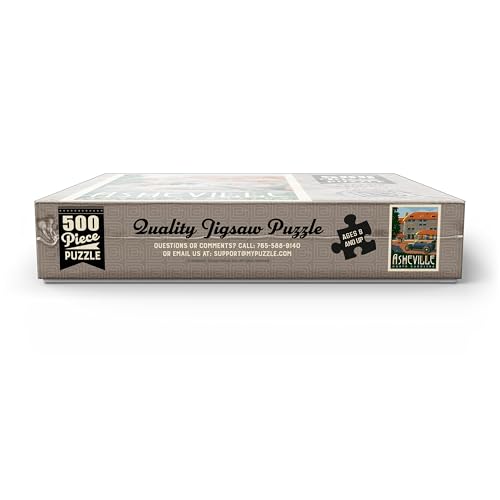 MyPuzzle Asheville: North Carolina, Vintage Poster - Premium 500 Piece Jigsaw Puzzle for Adults MyPuzzle.com