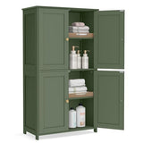 VASAGLE Floor Storage Cabinet, Shaker Cabinet with 2 Adjustable Shelves, 4 Doors, Tall Freestanding Organizer Unit, for Kitchen Bathroom Living Room, Forest Green UBBC553CH01S VASAGLE