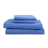 3 Piece Twin Sheets Set | Twin Bed Sheets Set – Light Weight, Soft Breathable Sheets | Brushed Cotton Rich Blend | Secure-Fit, Wrinkle Resistant, Durable, Easy Care Bed Sheets | Comfy Sheets | Blue Martex