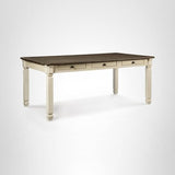 Signature Design by Ashley Bolanburg Farmhouse Rectangular Dining Table, 3 Drawers On Each Side, Seats 6, Wood, 71.88" W x 39.88" D x 31.13" H, Whitewash Signature Design by Ashley