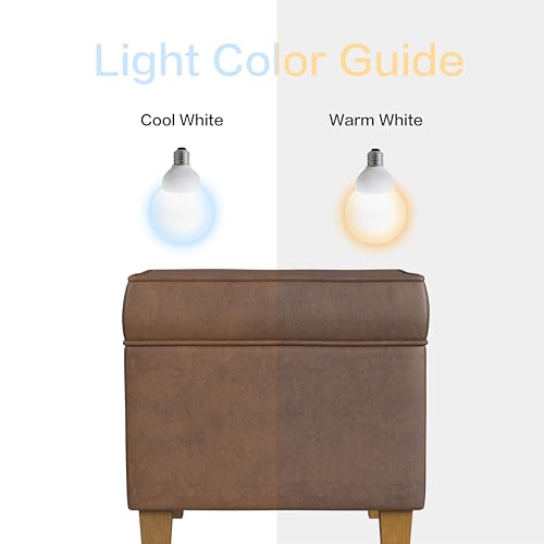 HomePop Square Ottoman with Lift Off Top - Brown Faux Leather HomePop