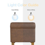 HomePop Square Ottoman with Lift Off Top - Brown Faux Leather HomePop