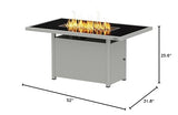 EAST OAK 52'' Propane Fire Pit Table, 60,000 BTU Gas Firepit W/Large Tempered Glass Tabletop, CSA Certified Outdoor Patio Fire Table with 9.2 lbs Glass Stone & Removable Lid, Grey EAST OAK