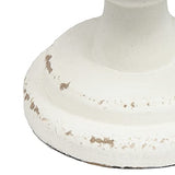 Rustic White Wood Pedestal Tray Stand for Table Decoration,Round Distressed Finished Cake Stand Dessert Table Display,Farmhouse Cake Stand Candle Holder Perfect for Weddings,Birthdays SOFE