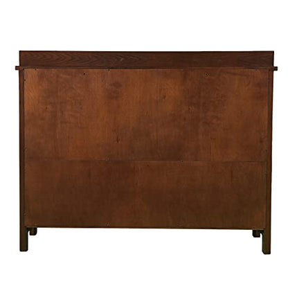 SEI Furniture Camino Mission Faux Slate Sideboard and Display Curio, Dining Room With Entryway Mission Style Ash, Brown