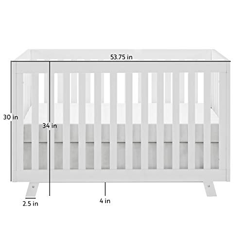 Storkcraft Beckett Convertible Crib (White) – Converts from Baby Crib to Toddler Bed and Daybed, Fits Standard Full-Size Crib Mattress, Adjustable Mattress Support Base - WoodArtSupply