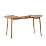 Walker Edison Mid Century Solid Wood Oval Extension Dining Table with Hairpin Legs and Removable Leaf, 60 Inch, Caramel Walker Edison