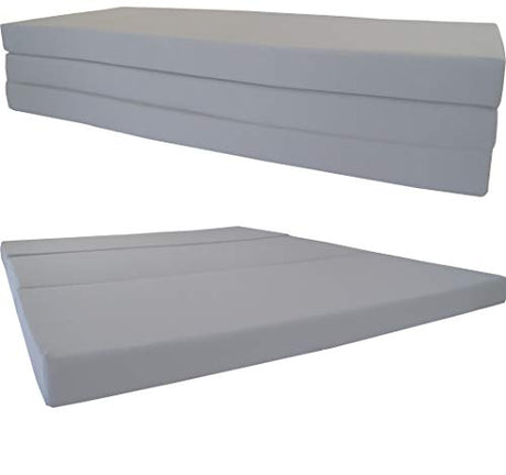 D&D Futon Furniture Queen Gray Shikibuton Trifold Foam Beds 80 x 60 x 4, Folding Foam Bed, Ottoman, Bench, 1.8 lb High Density Foam D&D Futon Furniture