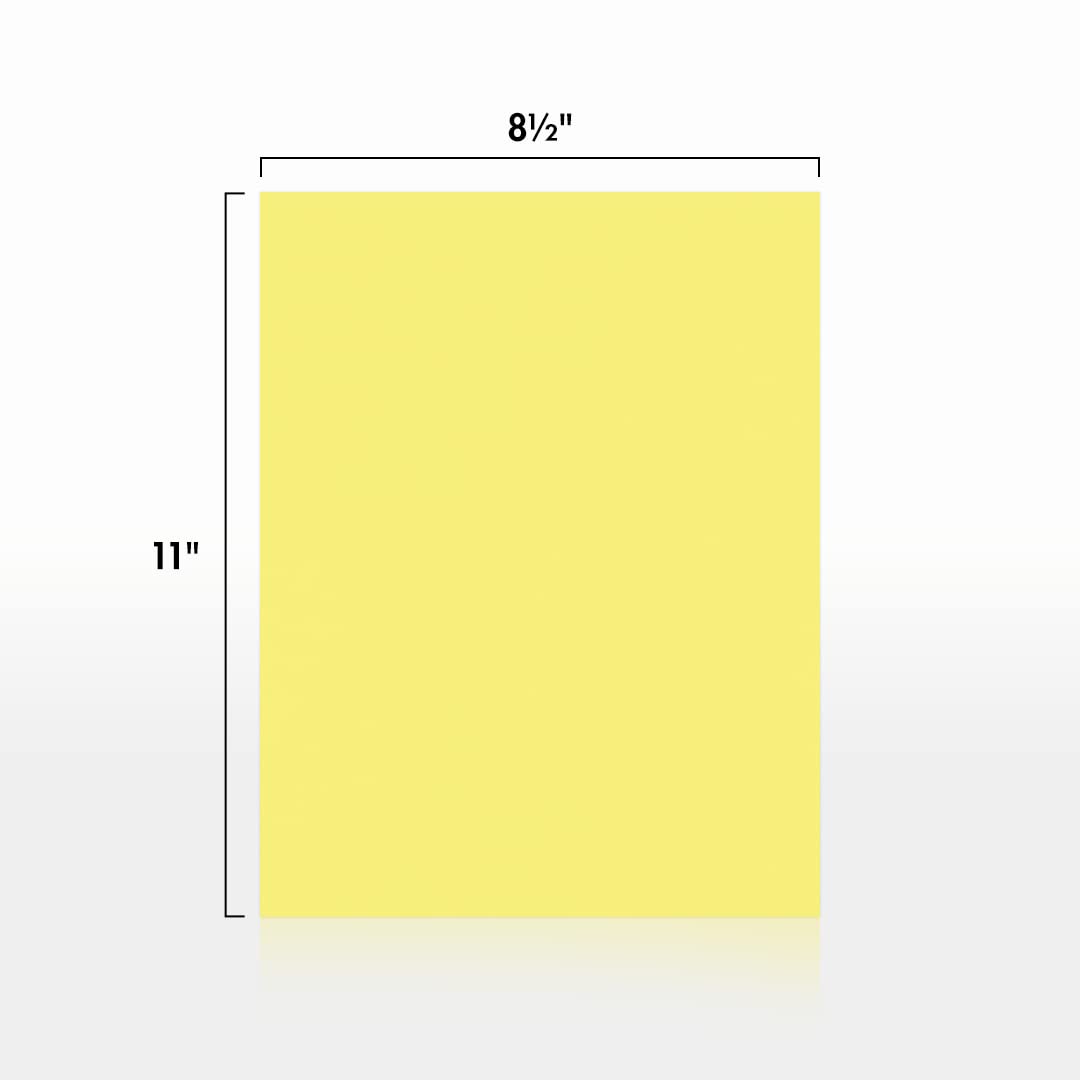 LUXPaper 8.5" x 11" Paper | Letter Size | Pastel Canary Yellow | 60lb. Text | 50 Qty