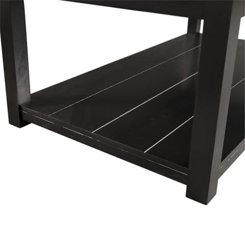 Picket House Furnishings Evie Wood Frame & Marble Top Console Table-White/Black Picket House