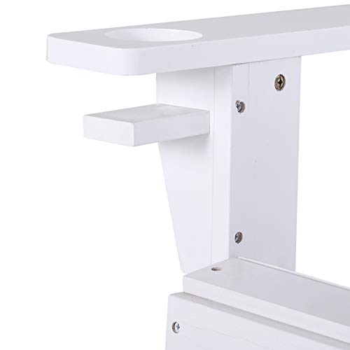 Outsunny Wooden Adirondack Chair, Outdoor Patio Lawn Chair with Cup Holder, Weather Resistant Lawn Furniture, Classic Lounge for Deck, Garden, Backyard, Fire Pit, White Outsunny