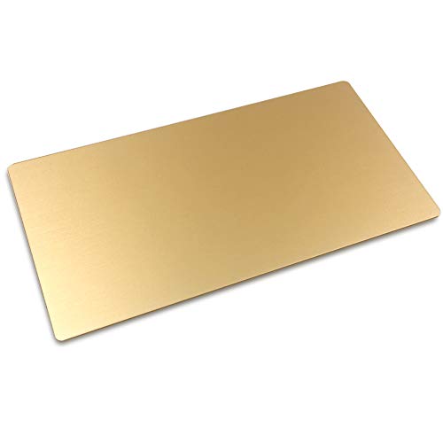 Ebamaz Anodized Aluminium Laser Engraved Mount Metal Plate Etching Sheets 100X50mm Round Corner with Adhesive(Golden,Blank,10PCS) ebamaz