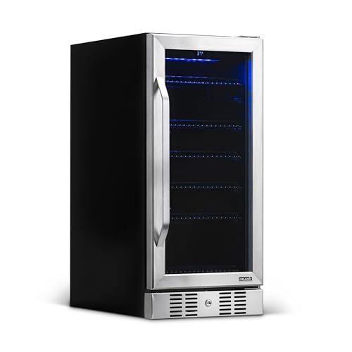 NewAir Beverage Refrigerator Cooler with 96 Can Capacity - Built-in Mini Bar Beer Fridge for Bedroom, Dorm, Office - Small Refrigerator Cools to 34F Perfect For Beer, Soda, And Drinks NewAir