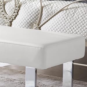 ZckyCine Modern Mid-Century Style 4-Piece Dining Table Set Rectangular Wooden Table 2 Soft Cushioned Leather Chairs 1 Bench, Suitable for 4-Person Dining ZckyCine