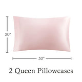 Juliette Leblanc New York Silky Satin Queen Pillowcase Set - Pink Pillow Cover Set - Luxury Satin Bedding 2-Piece Set Juliette LaBlanc