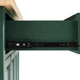 Crosley Furniture Madison Kitchen Island with Solid Wood Top and Optional Casters, Emerald Green Crosley Furniture