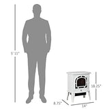 HOMCOM 18" Electric Fireplace Stove, Freestanding Fireplace Heater with Realistic LED Flame, Adjustable Temperature, Overheat Protection, 750W/1500W, White HOMCOM