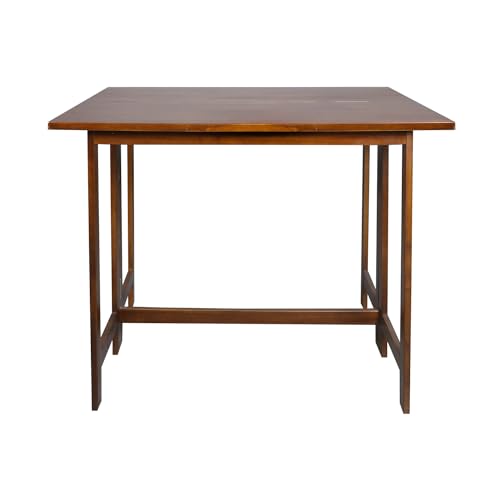Solid Wood Flip-Top Folding Console to Dining Convertible Table Casual Home