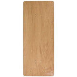 Flash Furniture Gael 6-Foot Rectangular Wood Folding Banquet Table with Clear Coated Finished Top, 72 in x 30 in, Natural Flash Furniture