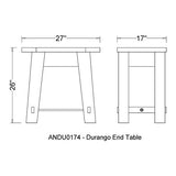 Alaterre Furniture Durango 27" W Industrial Wood End Table Alaterre Furniture