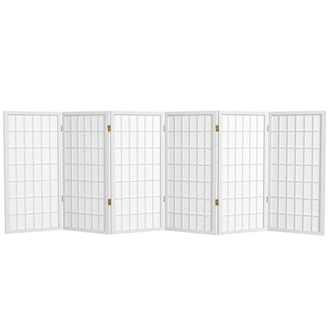 3 ft. Short Window Pane Shoji Screen - White - 6 Panels Red Lantern