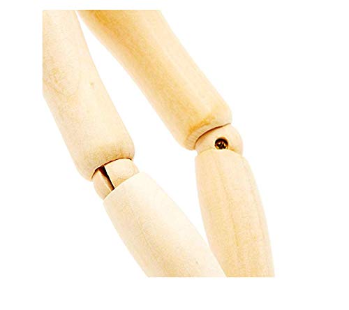 8 Inch Artists Wooden Manikin Flexible Body Joints Human Figure Puppet Model Wood Male Mannequin Doll Ornament Stand for Home Office Desk Decoration Sketching Drawing Painting Supplies Gift Holiberty