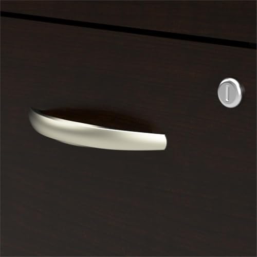 Bush Business Furniture Arrive 60W x 30D Reception Desk with Shelf and Mobile File Cabinet in Mocha Cherry Bush Furniture