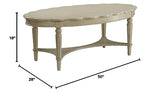Acme Fordon Oval Coffee Table in Antique White Acme