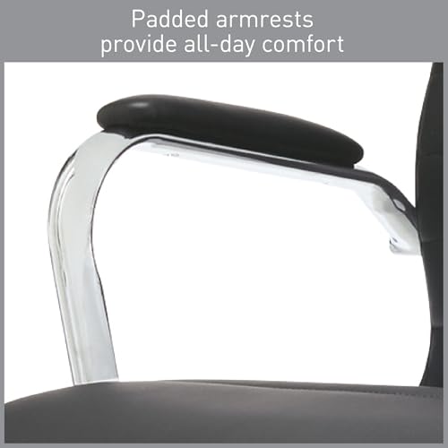 Realspace® Modern Comfort Series Winsley Bonded Leather Mid-Back Chair, Black Realspace