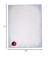 Black Tabby Studio Snowy Red Ornament Holiday & Christmas Winter Stationery - 60 Sheet Set of Letterhead Paper Hill Valley Greetings