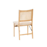 Powell Kasi Beige Rattan Cane Folding Foldable Dining Side Chair, Natural Powell