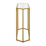 Beck 48'' Wide Hexagonal Console Table in Brass Henn&Hart