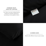 CozyLux King Size Comforter Set Black, 3 Pieces Solid Comforters King Size Breathable Quilted Style Bedding Set, Luxury Soft Microfiber Down Alternative Comforter Bed Set (1 Comforter & 2 Pillowcases) CozyLux