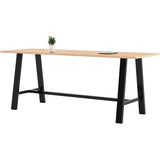 Pemberly Row 3' x 9' Wood Top Bar Height Conference Table in Maple Pemberly Row