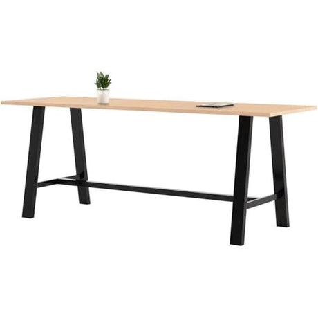 Pemberly Row 3' x 9' Wood Top Bar Height Conference Table in Maple Pemberly Row