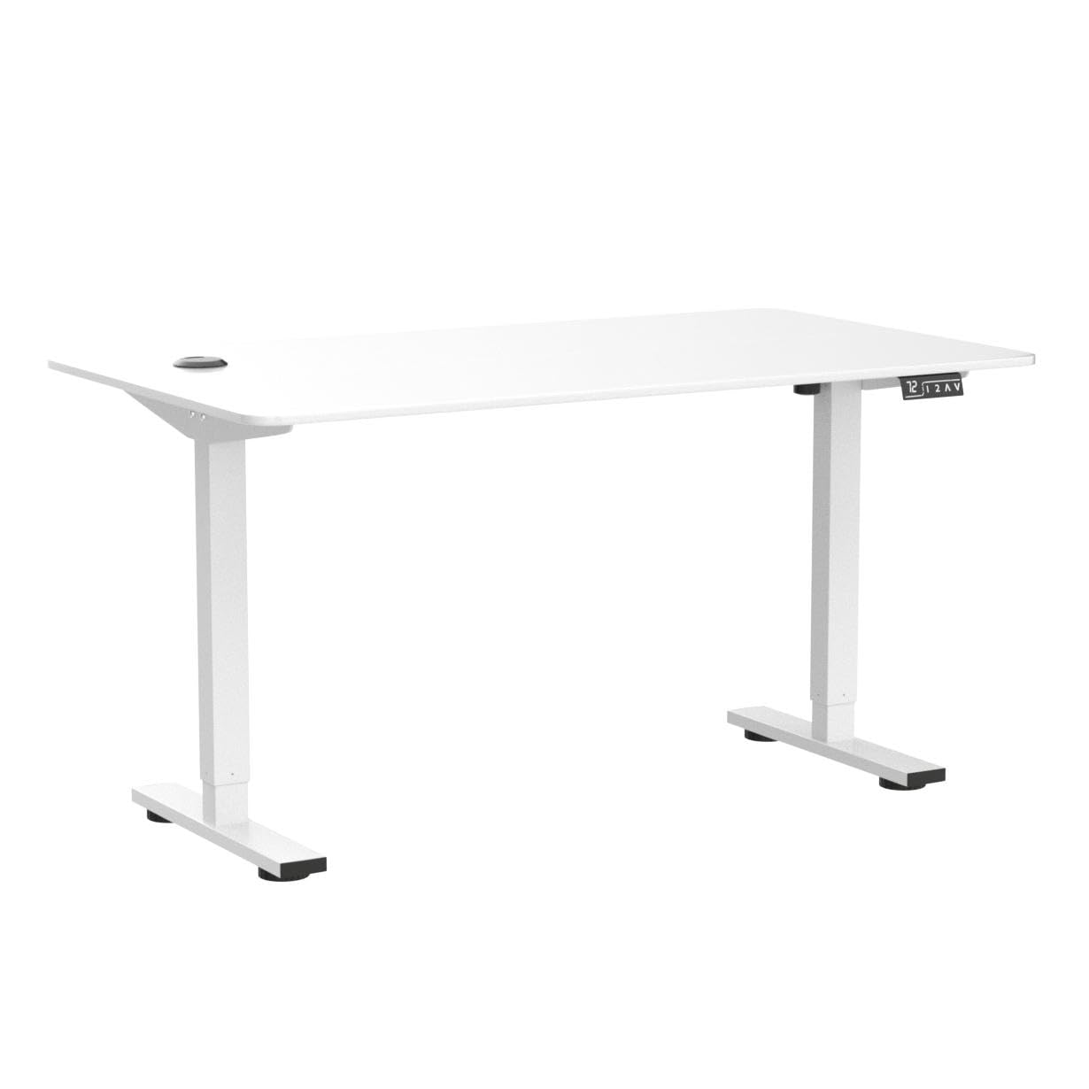 YESHOMY Height Adjustable Electric Standing Desk 55 inch Computer Table, Home Office Workstation, 55in, White Leg/White Top - WoodArtSupply