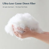 Pacific Coast Goose Feather Down Fiber Comforters Queen Size, Extra Fluffy White Duvet Insert, Ultra-Soft, Breathable, All Season Hotel Luxury Bedding Comforters, 8 Corner & Center Loops (90"x90") Pacific Coast