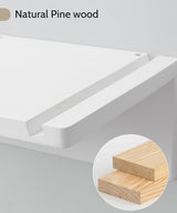 Mazjoaru White Floating Nightstand 16inch, Modern Natural Pine Wood Night Stand Floating Wall Shelves with Phone Slot, Cord Holes, Small Narrow Nightstands Bedside Tables for Bedroom Dorm Bedside Mazjoaru