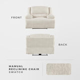 Lexicon Manual Reclining Chair-Textured Microfiber Wall Hugger Recliner, Tab Pull Reclining, Pillow Top Arms, for Living Room/Theater Seating/Apartment, Easy Assembly, Vanilla Beige