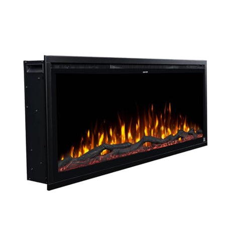 Touchstone Sideline Elite 50" Electric Fireplace with Alexa Built-in - in-Wall Recessed Design - 1500W Heater for Supplemental Warmth - 6 Flame & 10 Ember Bed Color Options - Smart Home Voice Control Touchstone